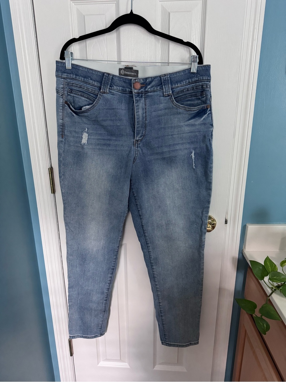 Democracy Light Blue Ankle Crop Jeans